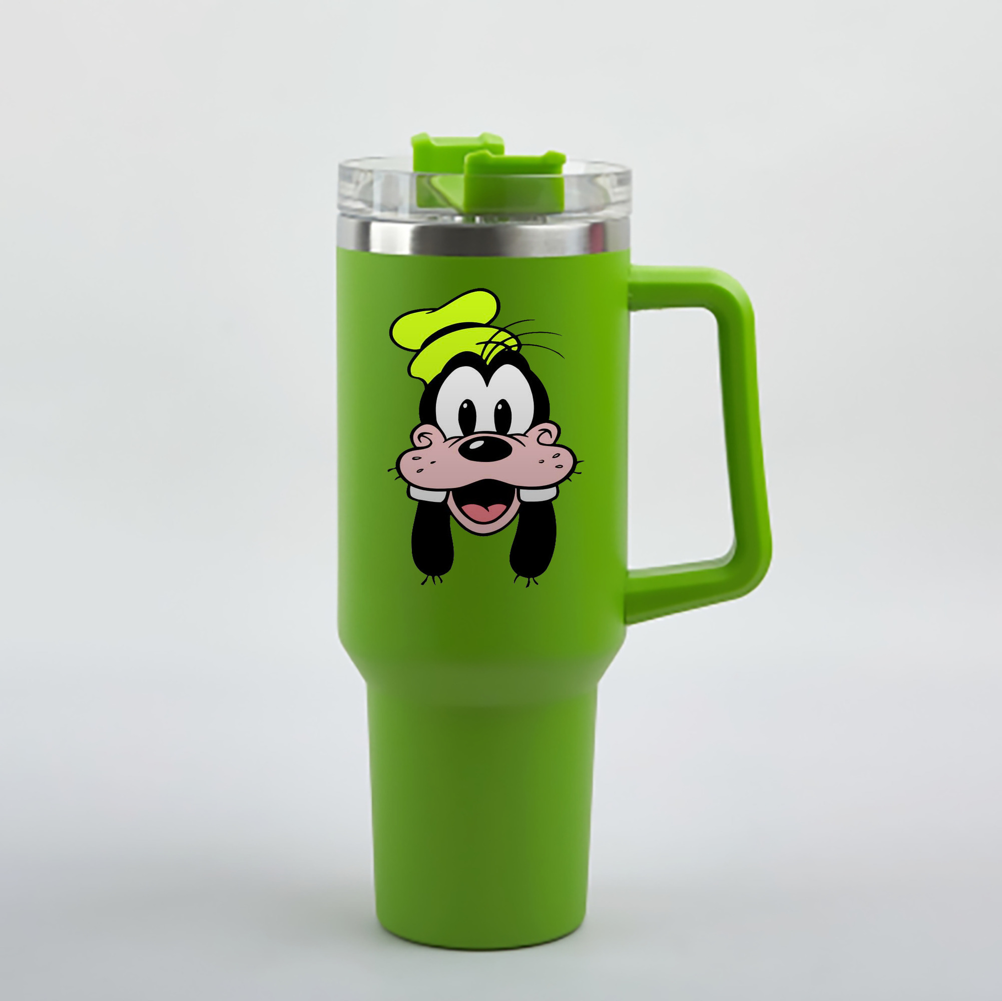 （画像用） ミッキーマウス Mickey Mouse 1200mL車用タンブラー - クリスタルステッカー（プラスチックストロー付き）